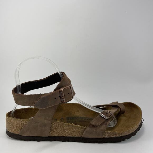 Birkenstock Yara Ankle Strap Sandals Womens Size 40 US Size 9-9.5 Tan Birkibuc - Picture 1 of 9